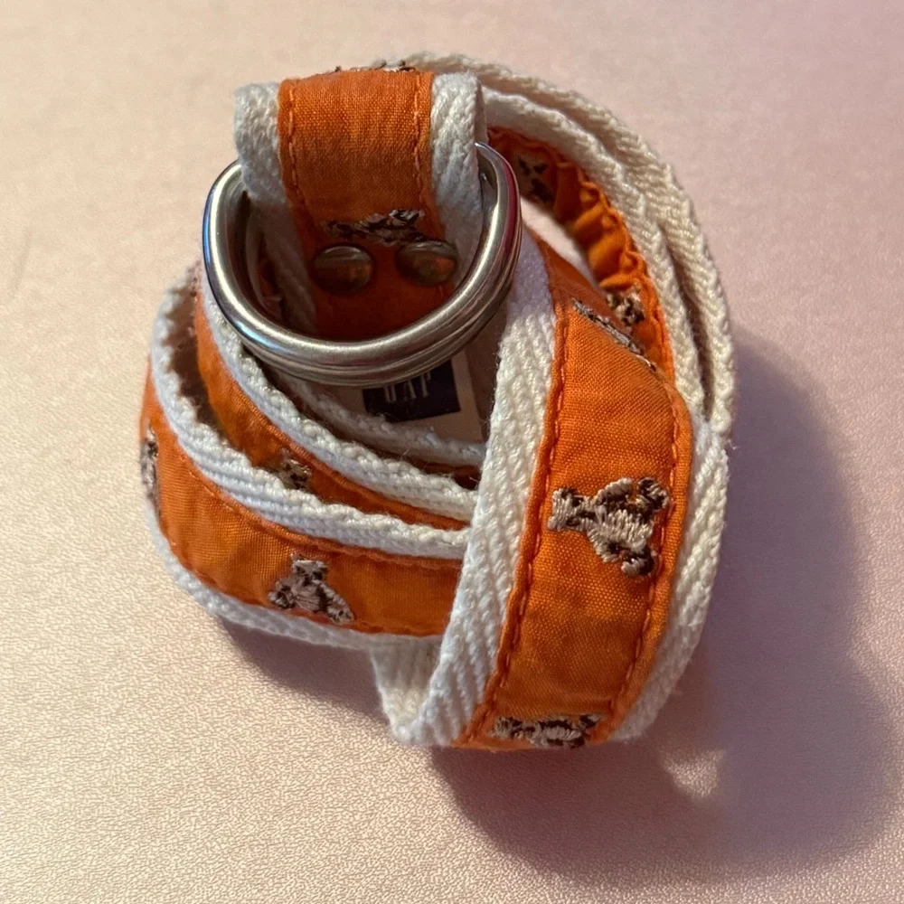 Baby GAP- Embroidered Teddy Bear D-ring Belt (25 1/2 in.), Orange, Size 2-5 yrs